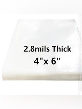 Clear Poly Bags 4" x 6" - 2.8 Mils Thick (20 Pack)